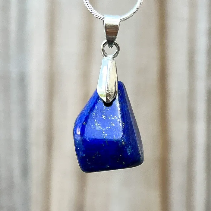 Magic Crystals Necklaces Grade A Genuine Lapis Lazuli Stone Free Form Necklace