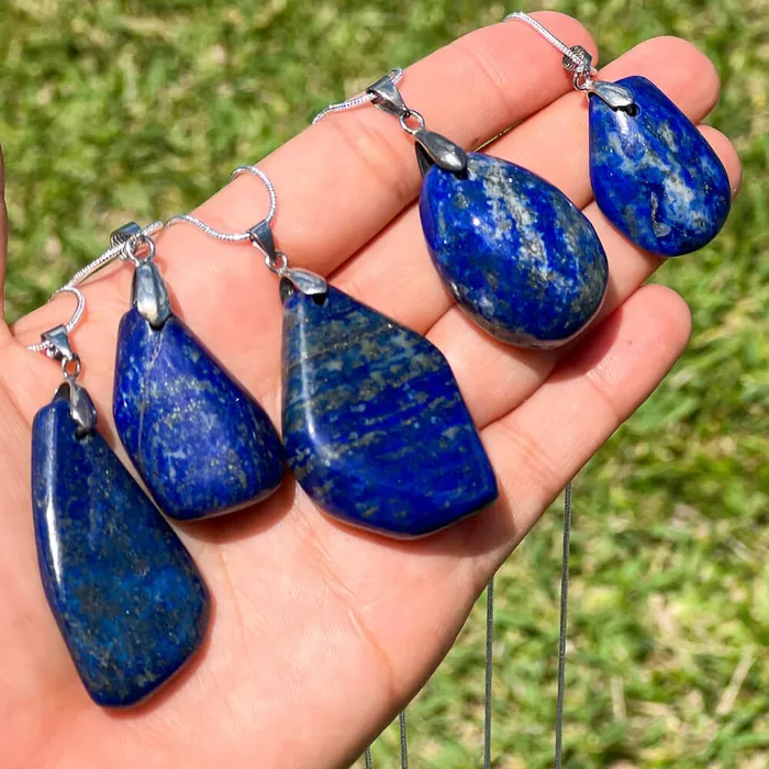 Magic Crystals Necklaces Grade A Genuine Lapis Lazuli Stone Free Form Necklace