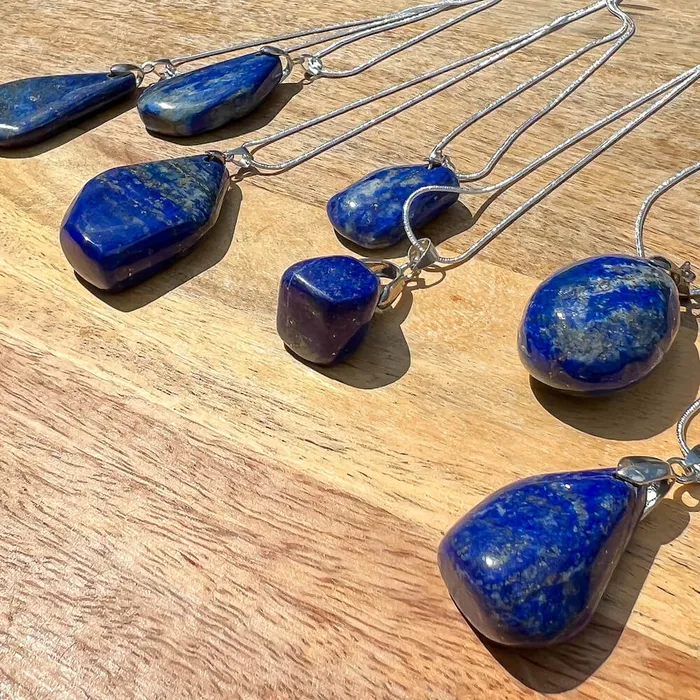 Magic Crystals Necklaces Grade A Genuine Lapis Lazuli Stone Free Form Necklace