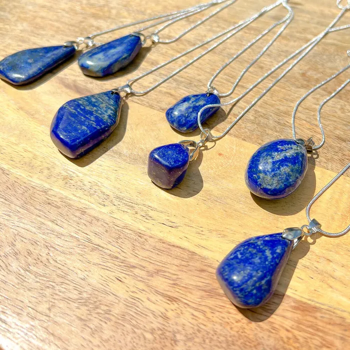 Magic Crystals Necklaces Grade A Genuine Lapis Lazuli Stone Free Form Necklace