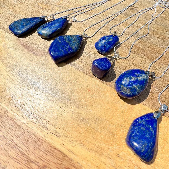 Magic Crystals Necklaces Grade A Genuine Lapis Lazuli Stone Free Form Necklace