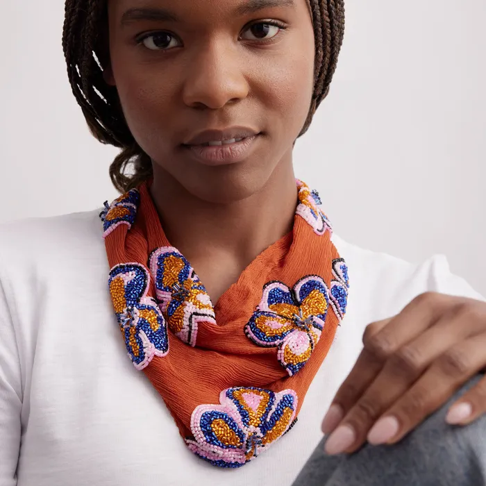 Mignonne Gavigan Necklaces Wooster Scarf Necklace Burnt Orange