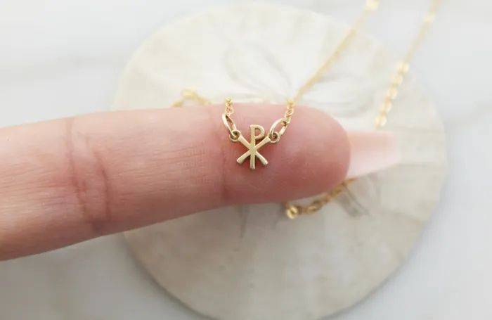 Necklaces Chi Rho Necklace TheLittleCatholic