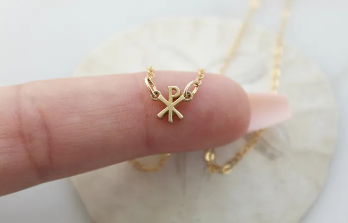 Necklaces Chi Rho Necklace TheLittleCatholic