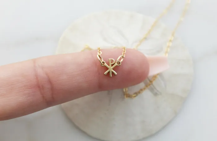 Necklaces Chi Rho Necklace TheLittleCatholic