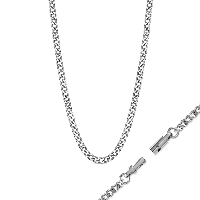 Necklaces Eternity Collars Chain Necklace with Locking Clasp Stainless Steel