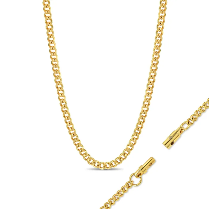Necklaces Eternity Collars Chain Necklace with Locking Clasp Stainless Steel