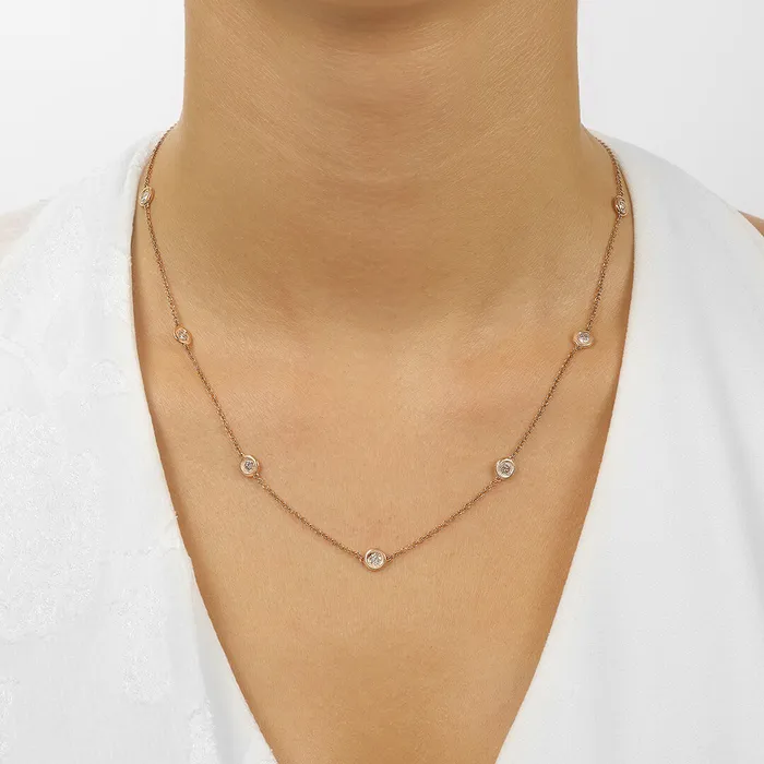 Necklaces Gems One 14K Gold Diamonds By The Yard Bezel Diamond Necklace 025 050 075 100 150 or 200CTW Necklaces Gems One 14K Gold Diamonds By The Yard Bezel Diamond Necklace 025 050 075 100 150 or 200CTW