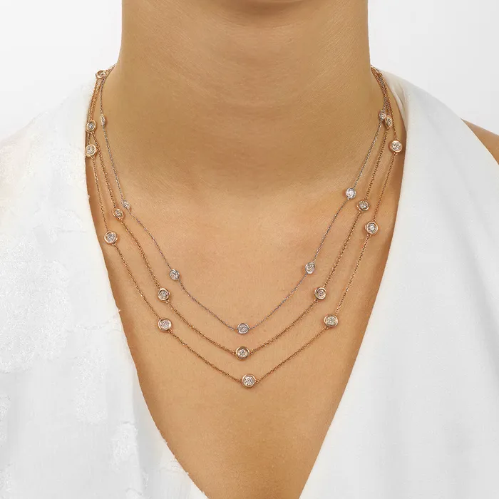 Necklaces Gems One 14K Gold Diamonds By The Yard Bezel Diamond Necklace 025 050 075 100 150 or 200CTW Necklaces Gems One 14K Gold Diamonds By The Yard Bezel Diamond Necklace 025 050 075 100 150 or 200CTW