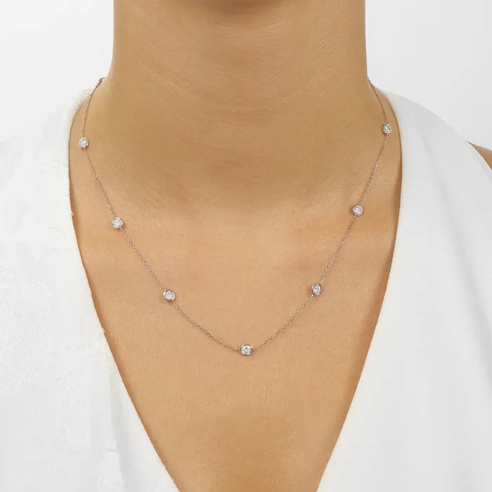 Necklaces Gems One 14K Gold Diamonds By The Yard Bezel Diamond Necklace 025 050 075 100 150 or 200CTW Necklaces Gems One 14K Gold Diamonds By The Yard Bezel Diamond Necklace 025 050 075 100 150 or 200CTW