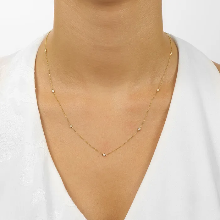 Necklaces Gems One 14K Gold Diamonds By The Yard Bezel Diamond Necklace 025 050 075 100 150 or 200CTW Necklaces Gems One 14K Gold Diamonds By The Yard Bezel Diamond Necklace 025 050 075 100 150 or 200CTW