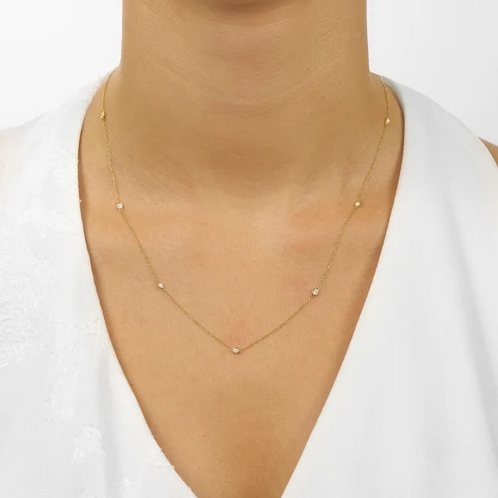 Necklaces Gems One 14K Gold Diamonds By The Yard Bezel Diamond Necklace 025 050 075 100 150 or 200CTW Necklaces Gems One 14K Gold Diamonds By The Yard Bezel Diamond Necklace 025 050 075 100 150 or 200CTW