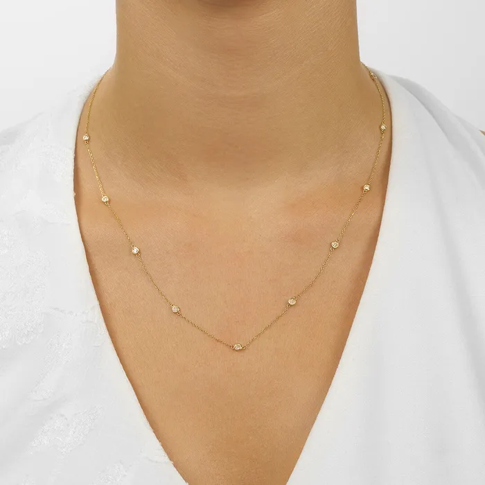 Necklaces Gems One 14K Gold Diamonds By The Yard Bezel Diamond Necklace 025 050 075 100 150 or 200CTW Necklaces Gems One 14K Gold Diamonds By The Yard Bezel Diamond Necklace 025 050 075 100 150 or 200CTW