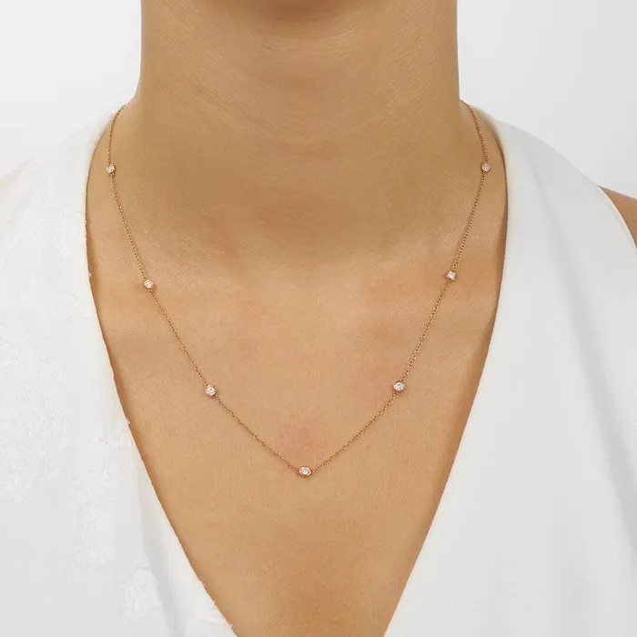 Necklaces Gems One 14K Gold Diamonds By The Yard Bezel Diamond Necklace 025 050 075 100 150 or 200CTW Necklaces Gems One 14K Gold Diamonds By The Yard Bezel Diamond Necklace 025 050 075 100 150 or 200CTW