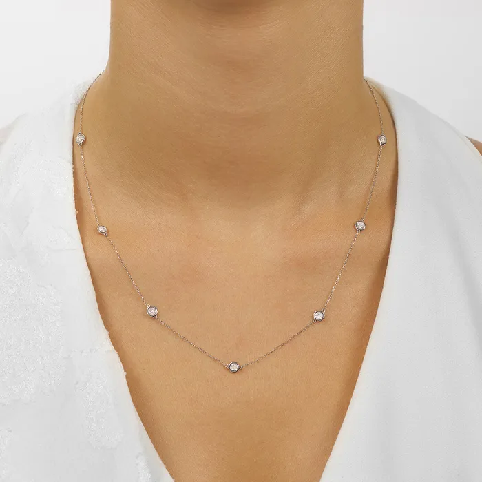 Necklaces Gems One 14K Gold Diamonds By The Yard Bezel Diamond Necklace 025 050 075 100 150 or 200CTW Necklaces Gems One 14K Gold Diamonds By The Yard Bezel Diamond Necklace 025 050 075 100 150 or 200CTW