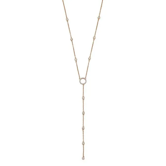 Necklaces International Diamond Center 14K Rose Gold Lariat Necklace 050 CTW Necklaces International Diamond Center 14K Rose Gold Lariat Necklace 050 CTW