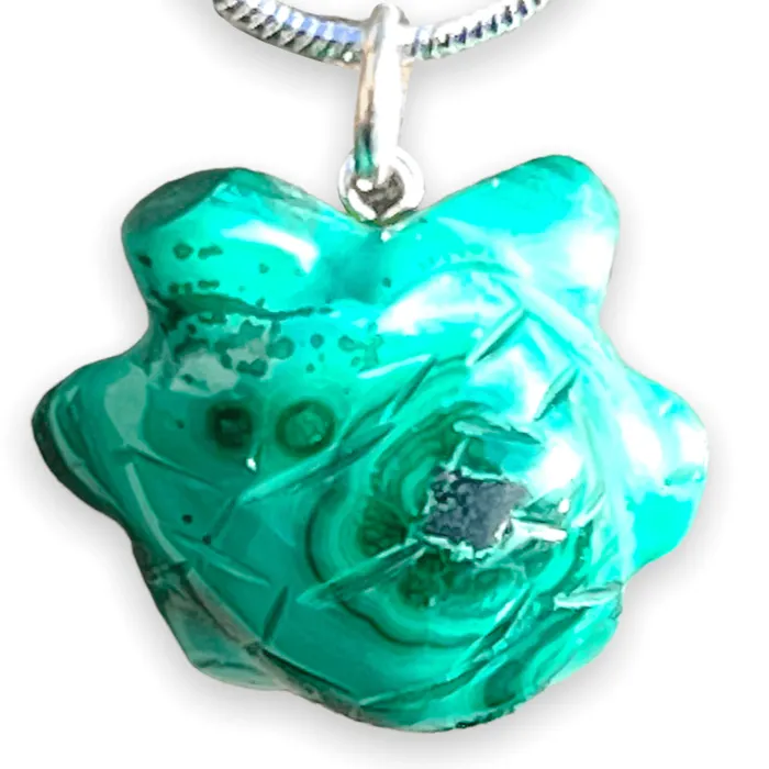 Necklaces Magic Crystals Genuine Malachite Turtle Necklace