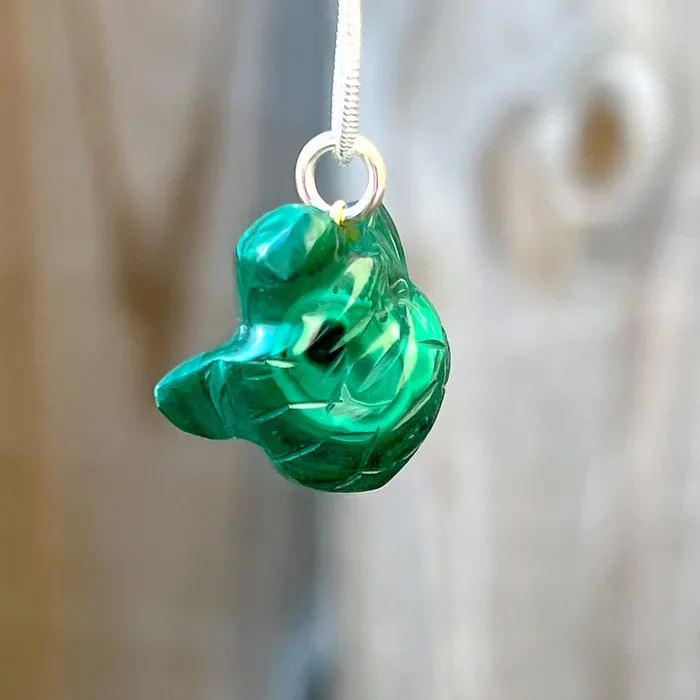 Necklaces Magic Crystals Genuine Malachite Turtle Necklace