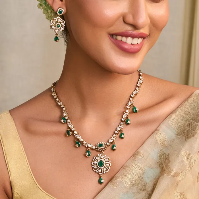 Necklaces Maya Moissanite Silver Necklace Set SILVER