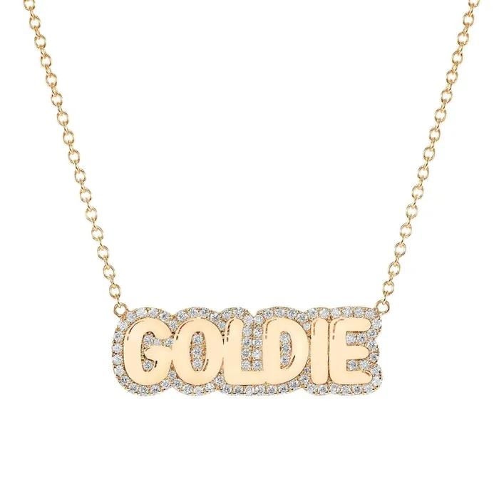 Necklaces SG Fine Large Bubble with Pave Outline Necklace