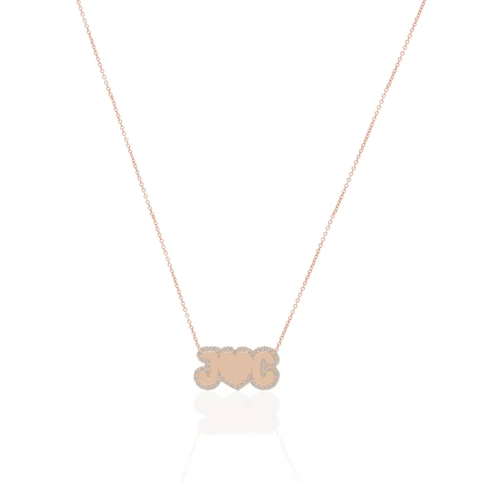 Necklaces SG Fine Large Bubble with Pave Outline Necklace