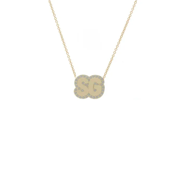 Necklaces SG Fine Large Bubble with Pave Outline Necklace