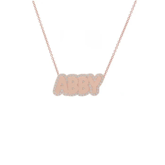 Necklaces SG Fine Large Bubble with Pave Outline Necklace