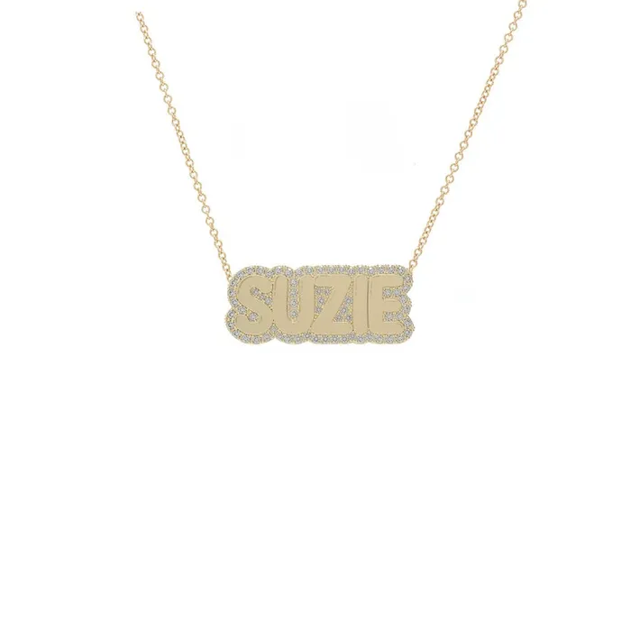 Necklaces SG Fine Large Bubble with Pave Outline Necklace