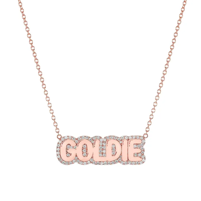 Necklaces SG Fine Large Bubble with Pave Outline Necklace