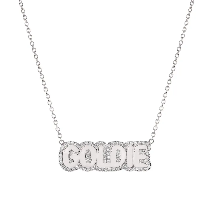 Necklaces SG Fine Large Bubble with Pave Outline Necklace