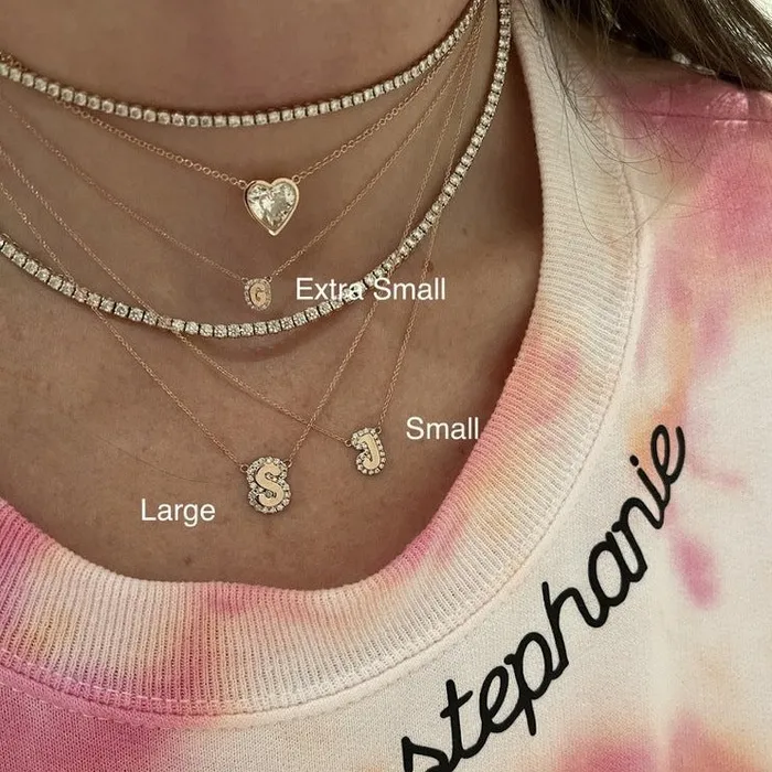 Necklaces SG Fine Large Bubble with Pave Outline Necklace