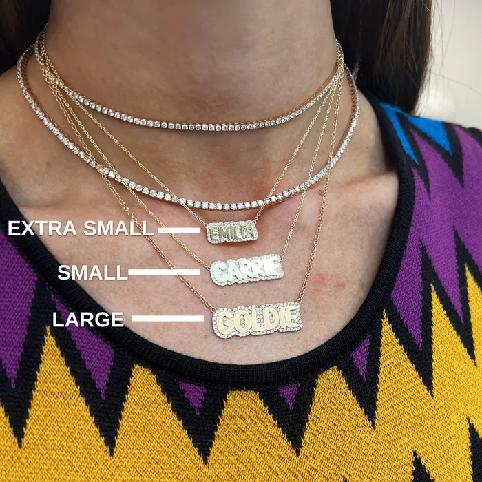 Necklaces SG Fine Large Bubble with Pave Outline Necklace