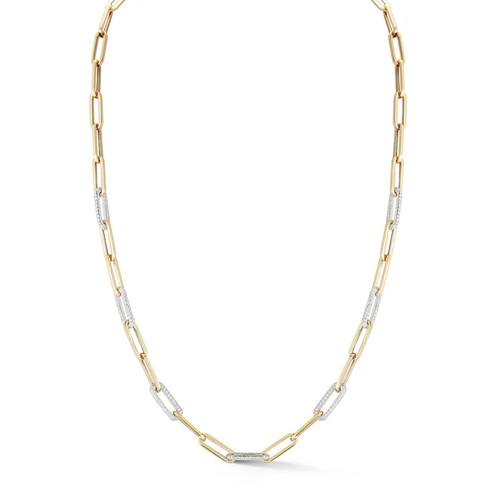 Necklaces SG Fine Paperclip Necklace with Diamond Links