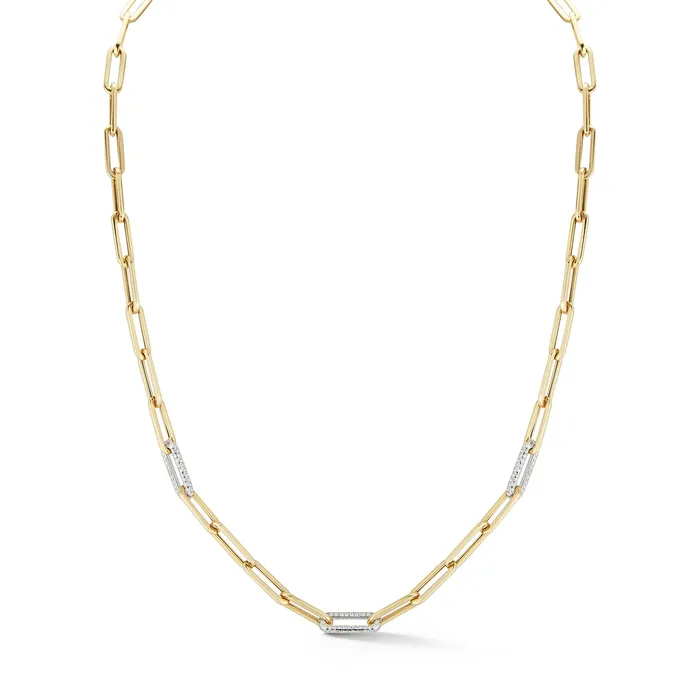 Necklaces SG Fine Paperclip Necklace with Diamond Links
