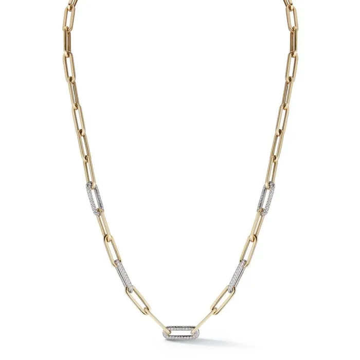 Necklaces SG Fine Paperclip Necklace with Diamond Links