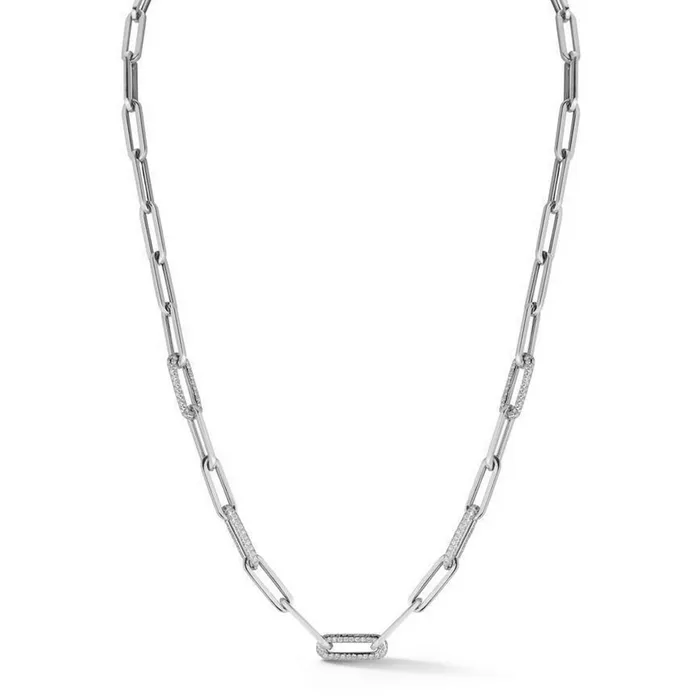 Necklaces SG Fine Paperclip Necklace with Diamond Links