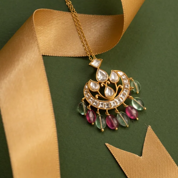 Necklaces SILVER Keya Jadau Silver Pendant Necklace