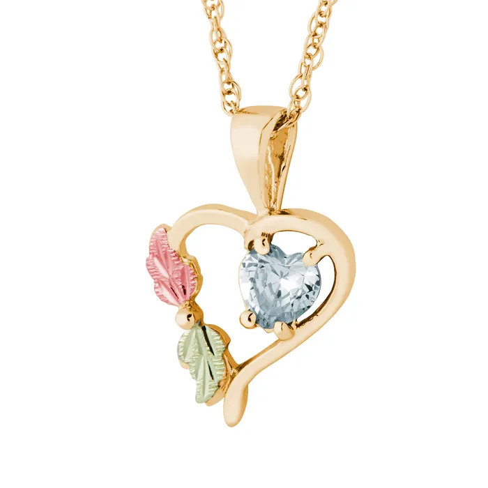 Necklaces TR Jewelry Concepts Landstroms Black Hills Gold April Heart Birthstone Pendant Necklaces TR Jewelry Concepts Landstroms Black Hills Gold April Heart Birthstone Pendant