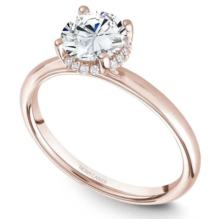 Noam Carver Rose Gold Solitaire Engagement Ring Setting with Diamond Centerpiece 006 CTW International Diamond Center Rings Noam Carver Rose Gold Solitaire Engagement Ring Setting with Diamond Centerpiece 006 CTW International Diamond Center Rings