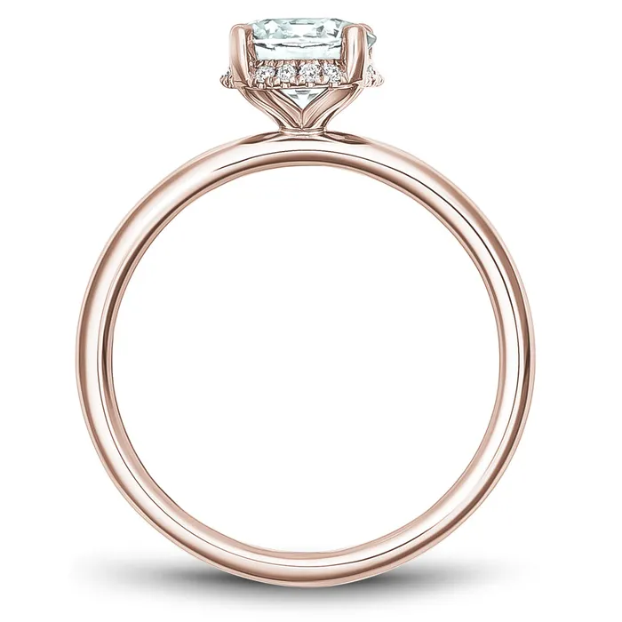 Noam Carver Rose Gold Solitaire Engagement Ring Setting with Diamond Centerpiece 006 CTW International Diamond Center Rings