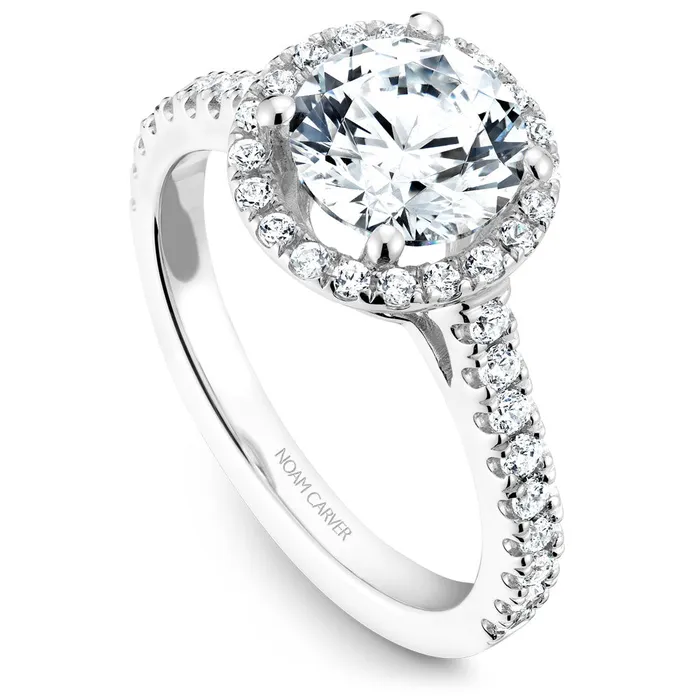 Noam Carver White Gold Diamond Engagement Ring Setting with Halo 055 CTW International Diamond Center Rings Noam Carver White Gold Diamond Engagement Ring Setting with Halo 055 CTW International Diamond Center Rings