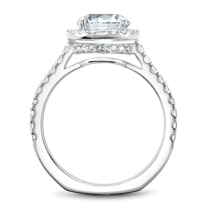 Noam Carver White Gold Diamond Engagement Ring Setting with Halo 055 CTW International Diamond Center Rings