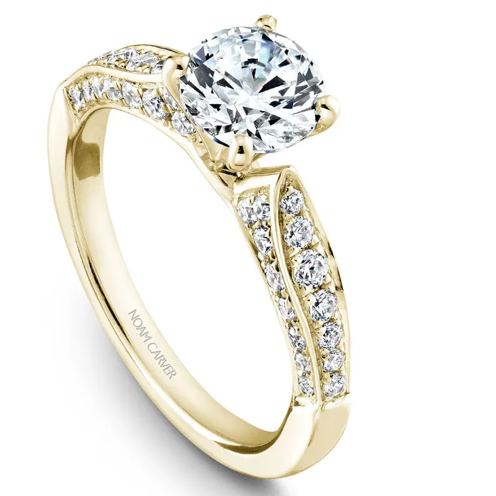 Noam Carver Yellow Gold 3sided Channel Set Diamond Engagement Ring Setting 055 CTW International Diamond Center Rings Noam Carver Yellow Gold 3sided Channel Set Diamond Engagement Ring Setting 055 CTW International Diamond Center Rings