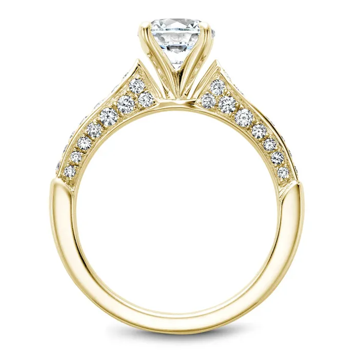 Noam Carver Yellow Gold 3sided Channel Set Diamond Engagement Ring Setting 055 CTW International Diamond Center Rings