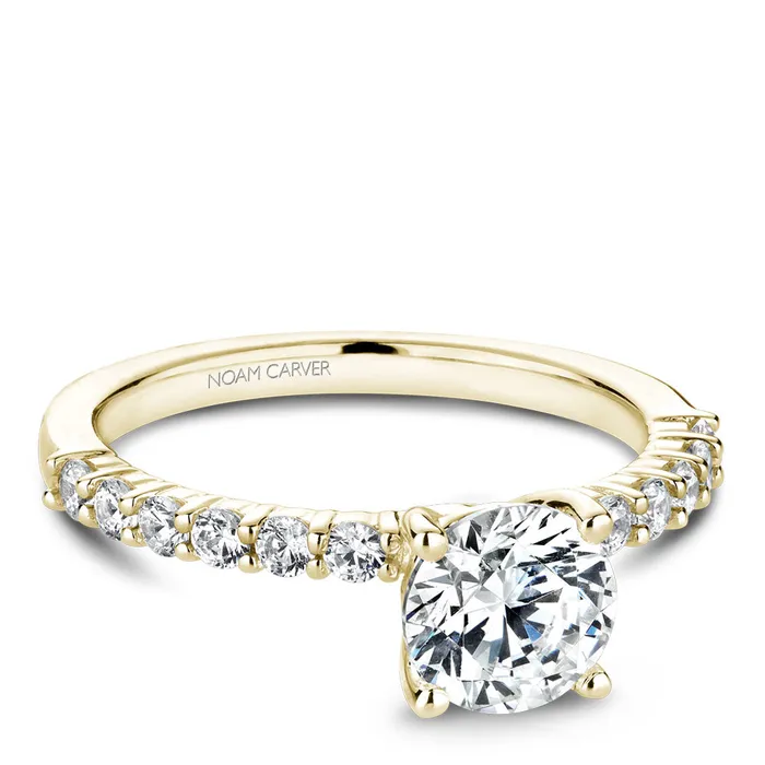 Noam Carver Yellow Gold Diamond Engagement Ring Setting 037 CTW International Diamond Center Rings