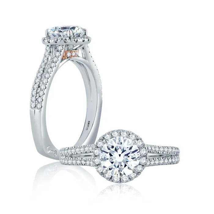 Rings AJAFFE Metropolitain Round Diamond Engagement Ring Setting 039 ctw International Diamond Center