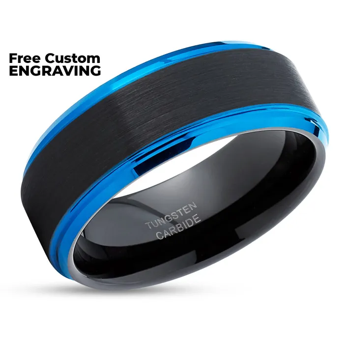 Rings Black Tungsten Ring Black Wedding Ring Mens Ring 8MM Ring 6MM Ring Clean Casting Jewelry