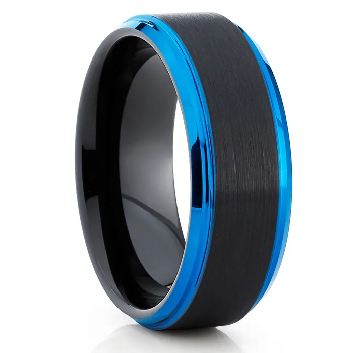 Rings Black Tungsten Ring Black Wedding Ring Mens Ring 8MM Ring 6MM Ring Clean Casting Jewelry