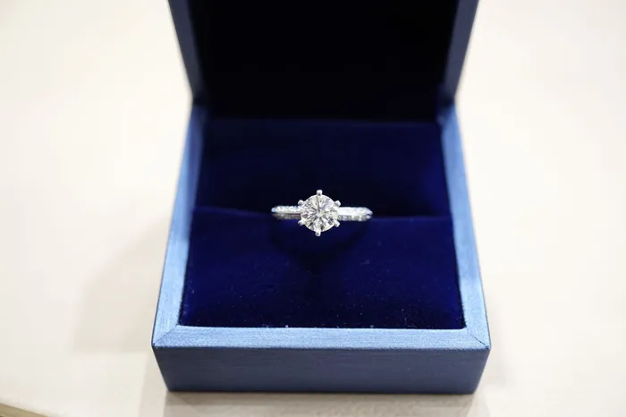 Rings Carat Co Micropave Knife Edge Engagement Ring