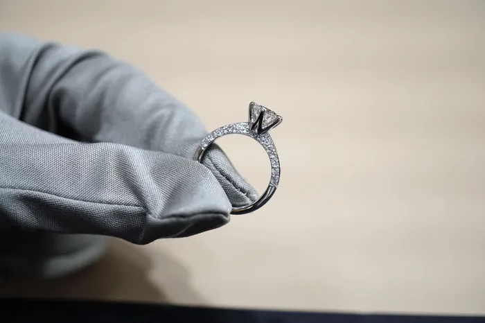 Rings Carat Co Micropave Knife Edge Engagement Ring